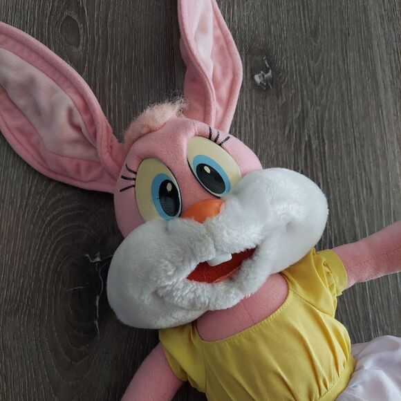 Vintage Tiny Toons Adventures Babs Bunny Pink Stuffed Plush 16" Stuffed Animal - Picture 4 of 7